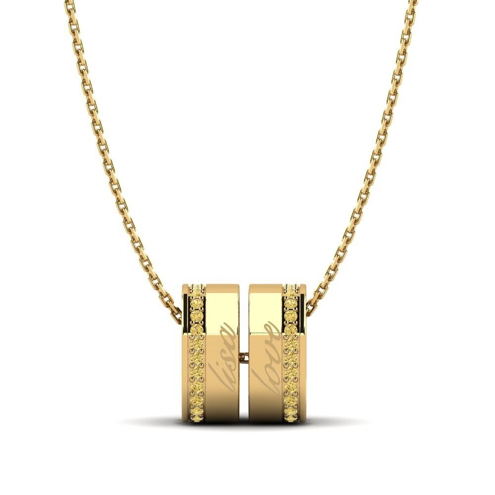 14k Oro Amarillo Diamante Amarillo Colgante de Mujer Delisa