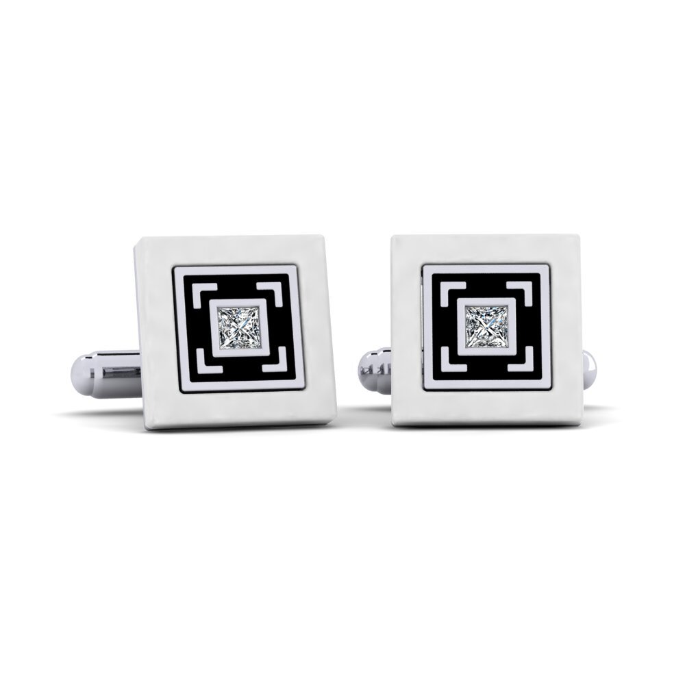 14ct White Gold Cufflink Deloach