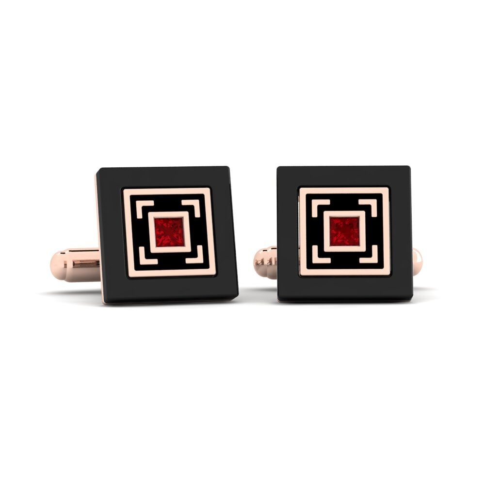 14k Oro Rosa Circonita Roja Gemelo Deloach