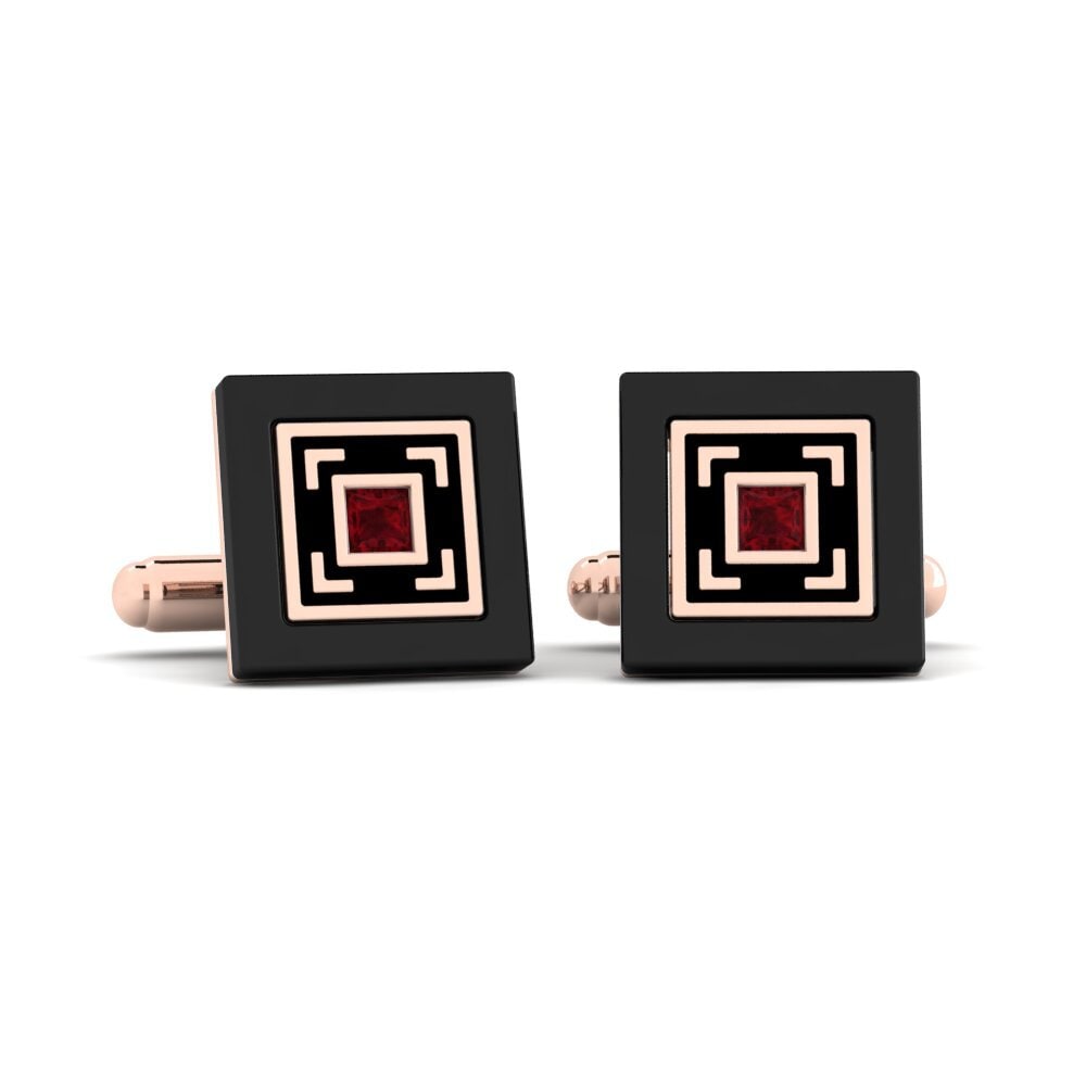 9k Oro Rosa Rubí Gemelo Deloach