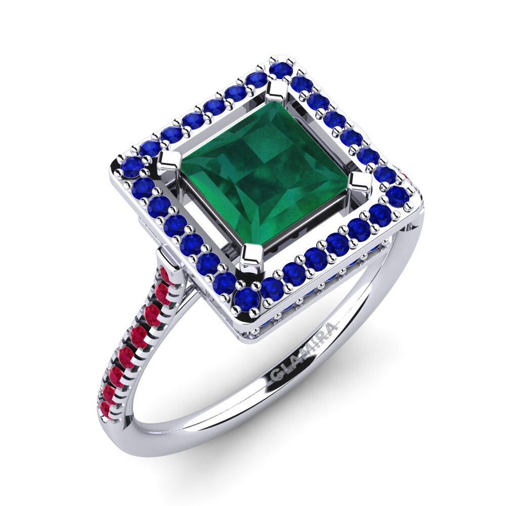 White Silver Engagement Ring Delonne