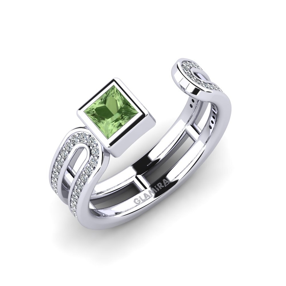 Princesa Zafiro Verde Anillo Deloray
