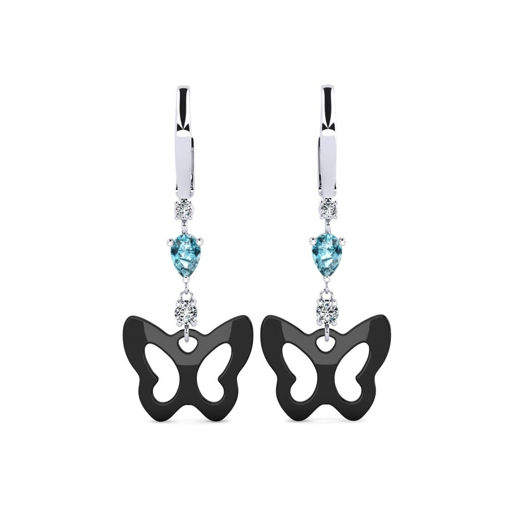 White Silver Blue Zircon Women's Earring Demarco