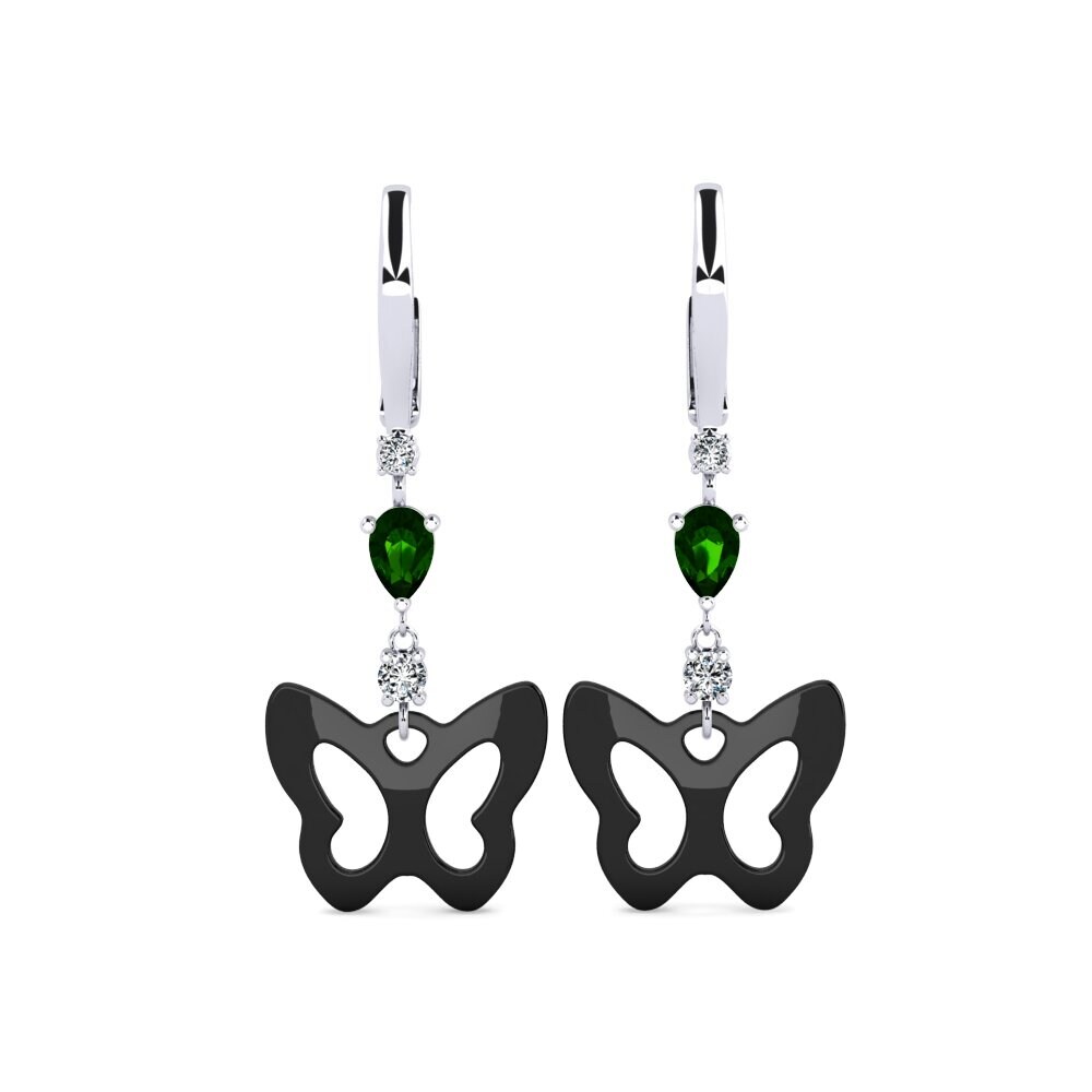 White Silver Green Tourmaline Women's Earring Demarco