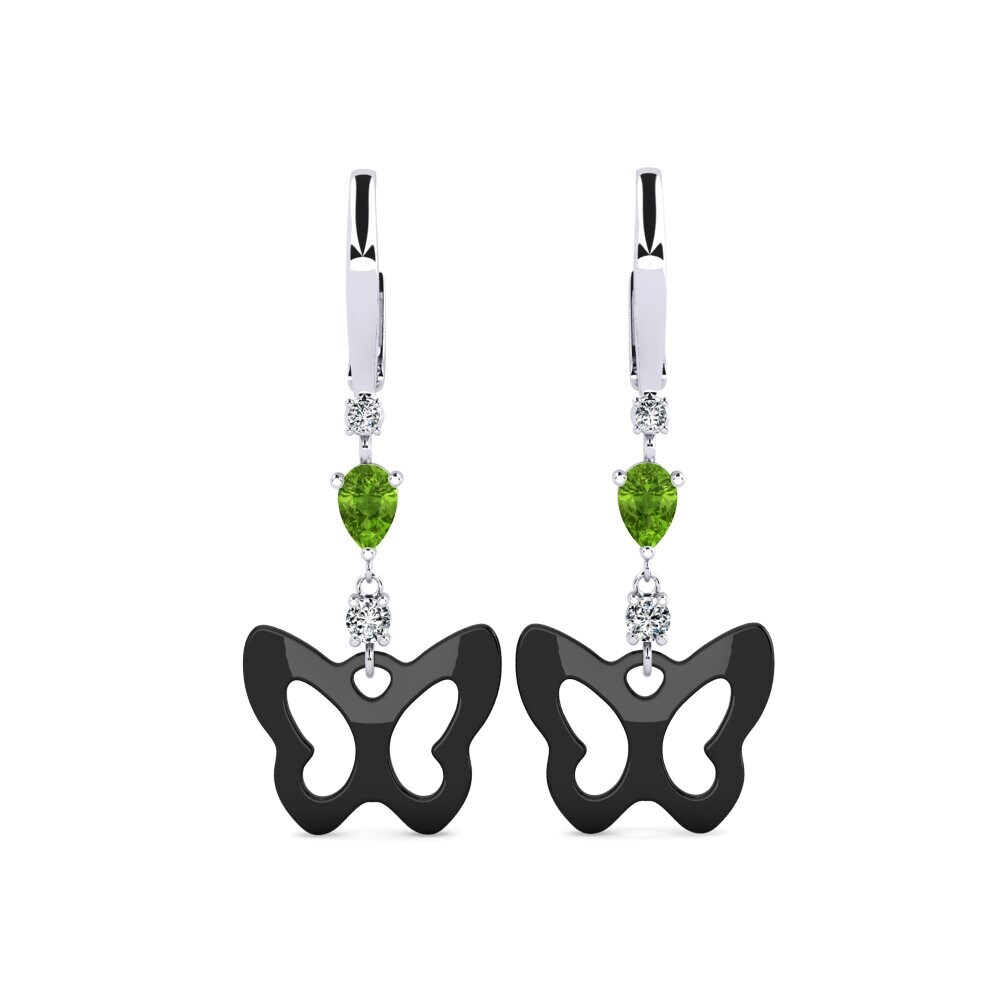 White Silver Peridot Women's Earring Demarco