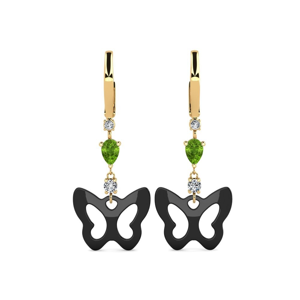 14ct Yellow Gold Peridot Women's Earring Demarco