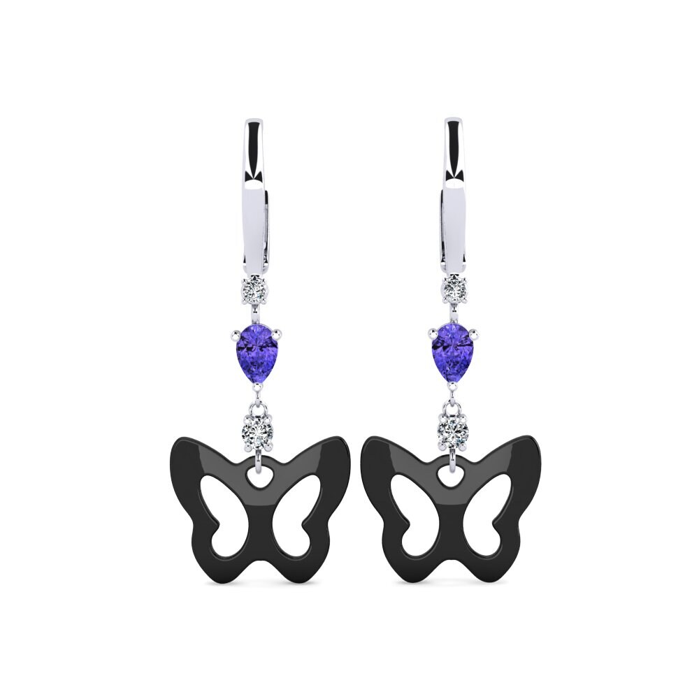 White Silver Tanzanite Women's Earring Demarco