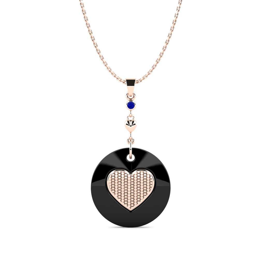 9ct Rose Gold Sapphire Women's Pendant Dematteo