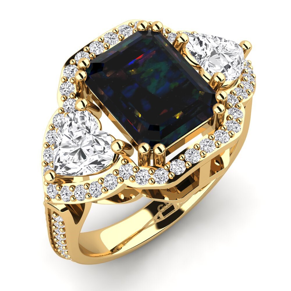 Black Opal Engagement Ring Demaura