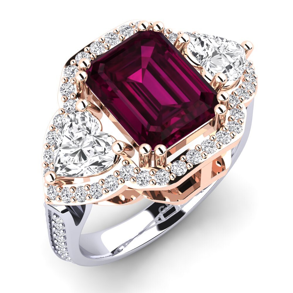 18ct Rose & White Gold Engagement Ring Demaura