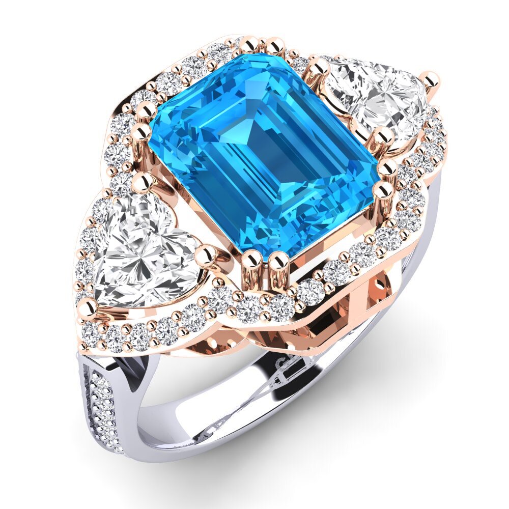 18ct Rose / White Gold Engagement Ring Demaura