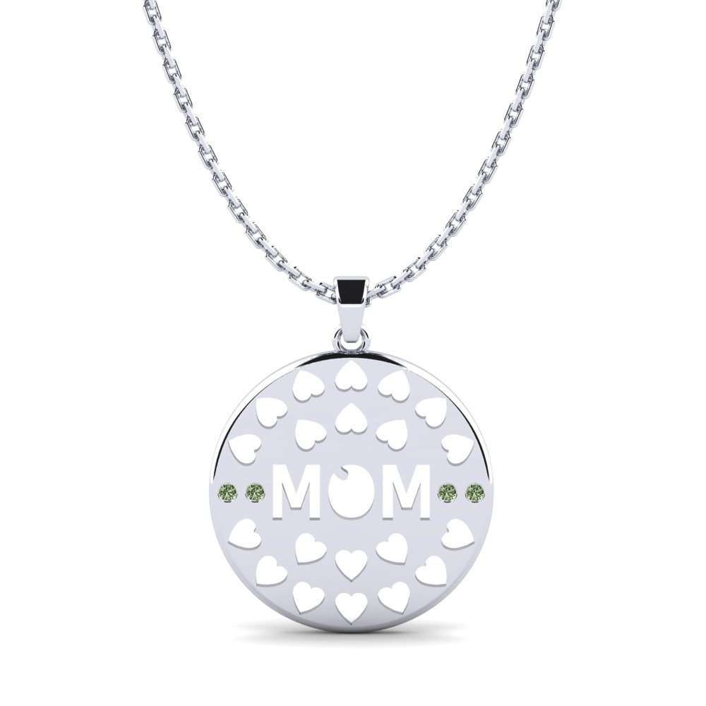 Weiß-Silber Grüner Diamant Damen anhänger Demetra