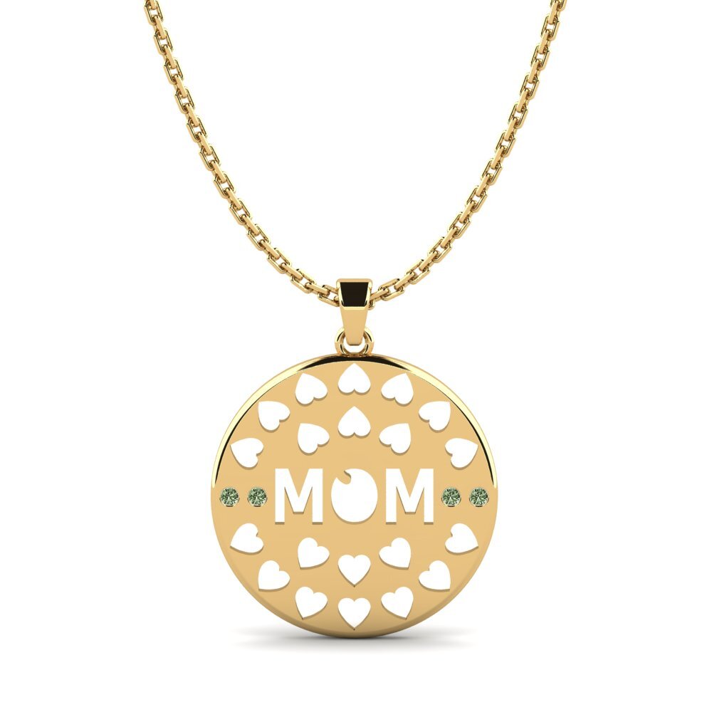 Gelbgold 585 Grüner Diamant Damen anhänger Demetra