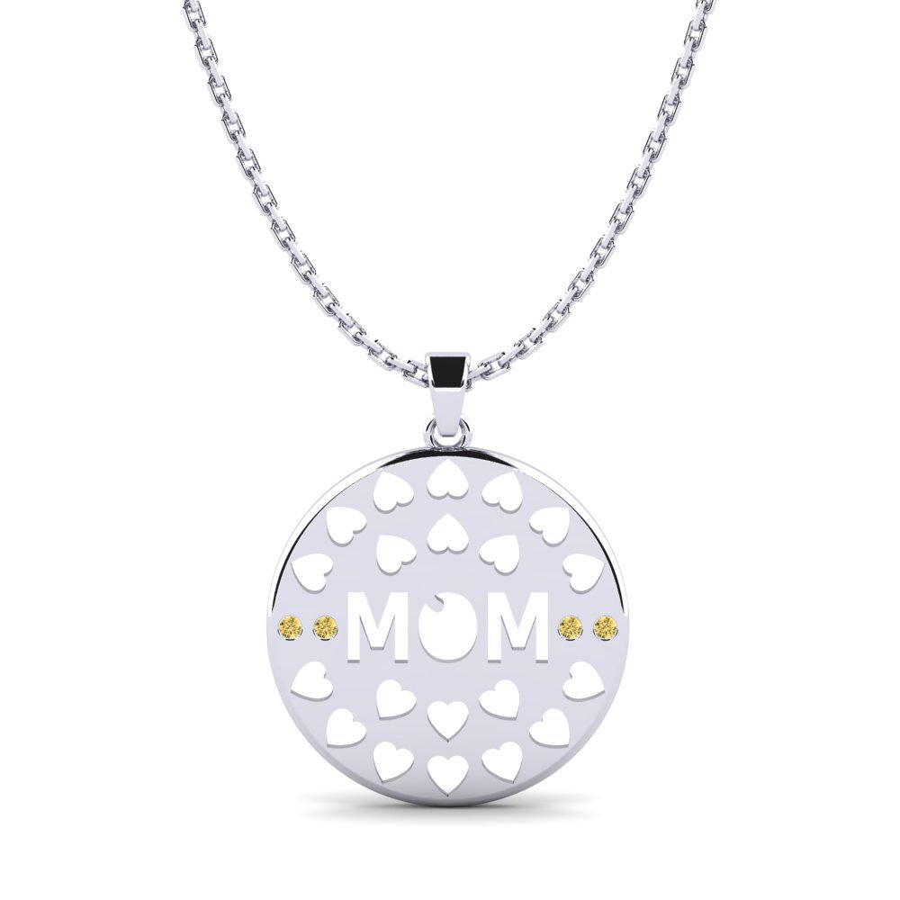 Weiß-Silber Gelber Diamant Damen anhänger Demetra