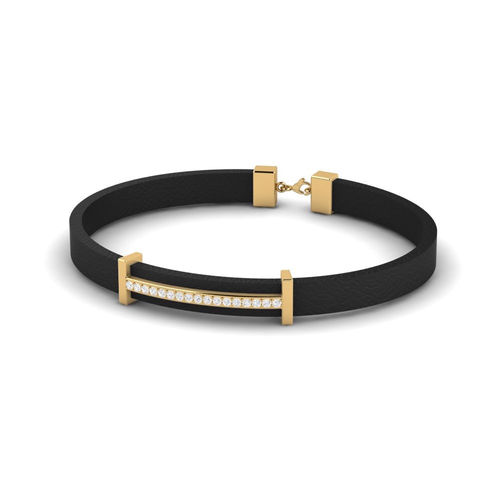 18ct Yellow Gold White sapphire Men's Bracelet Demetrius