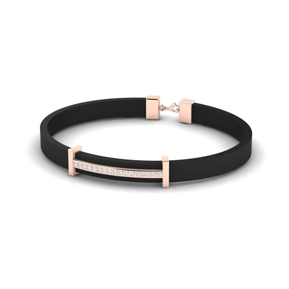 9K Rose Gold Moissanite Men's Bracelet Demetrius