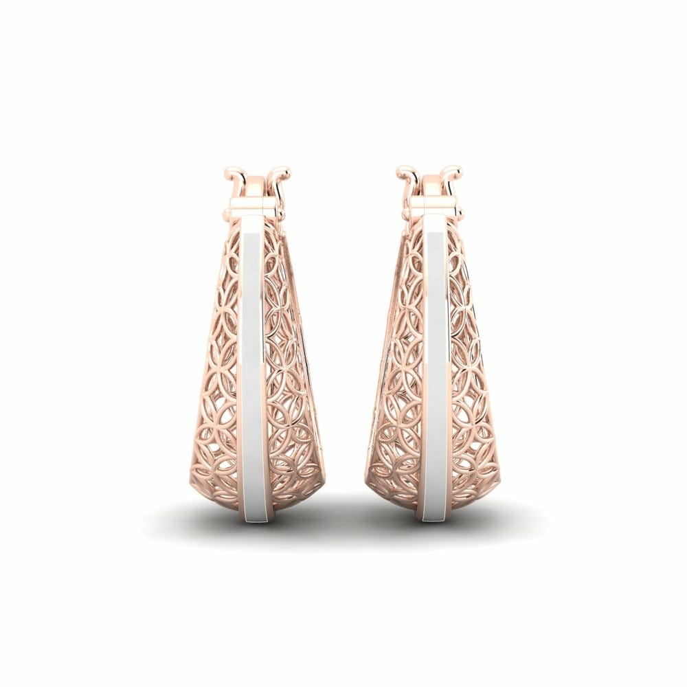 14k Oro Rosa Pendientes Demographe