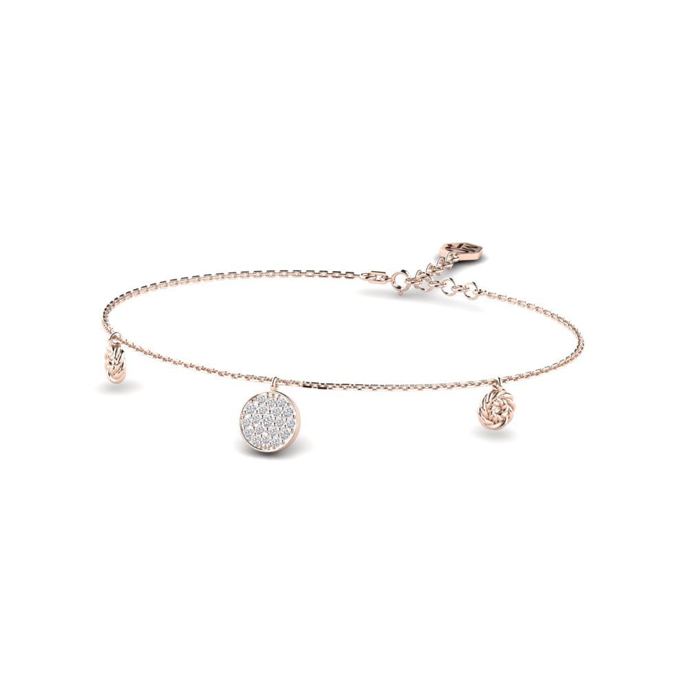 Or rose 14k Diamant Bracelet pour femme Demonstrate