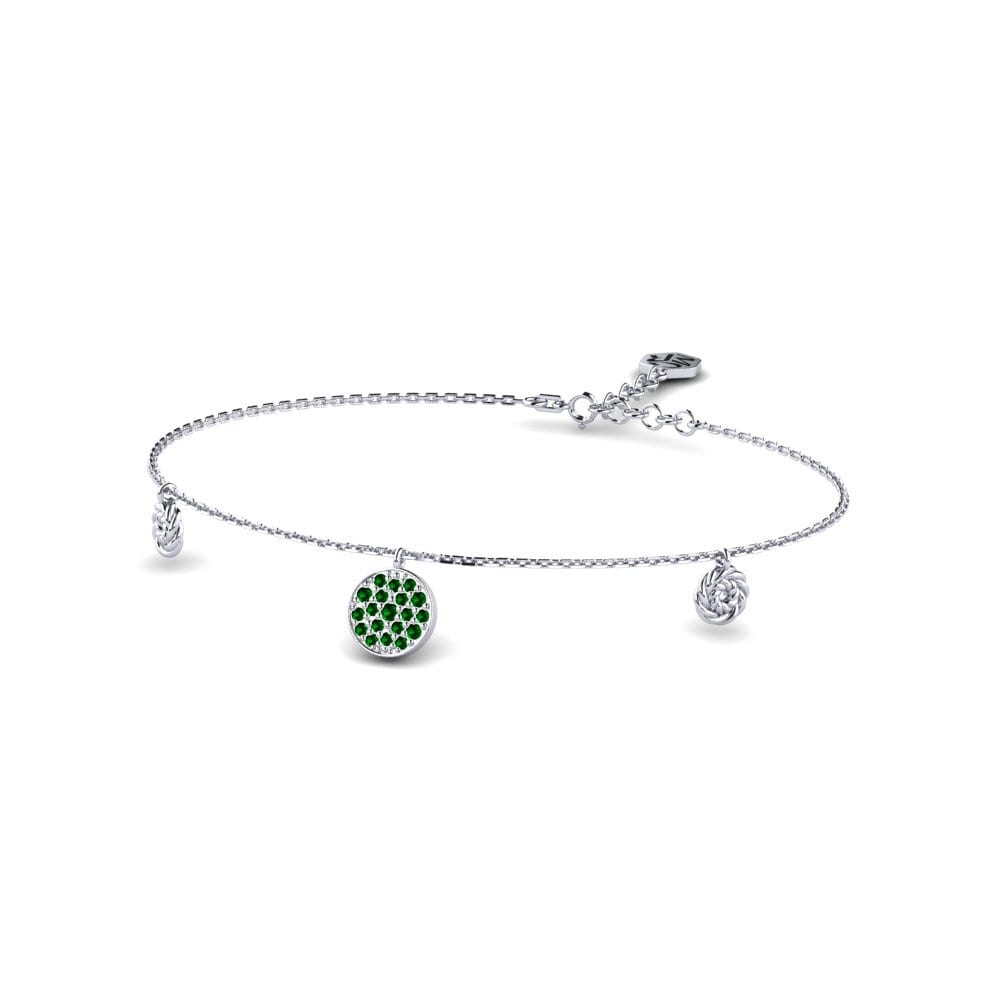 Palladium 950 Zircone Vert Bracelet pour femme Demonstrate