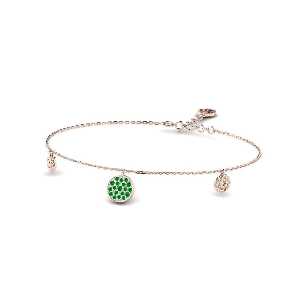 Or rose 14k Émeraude Bracelet pour femme Demonstrate