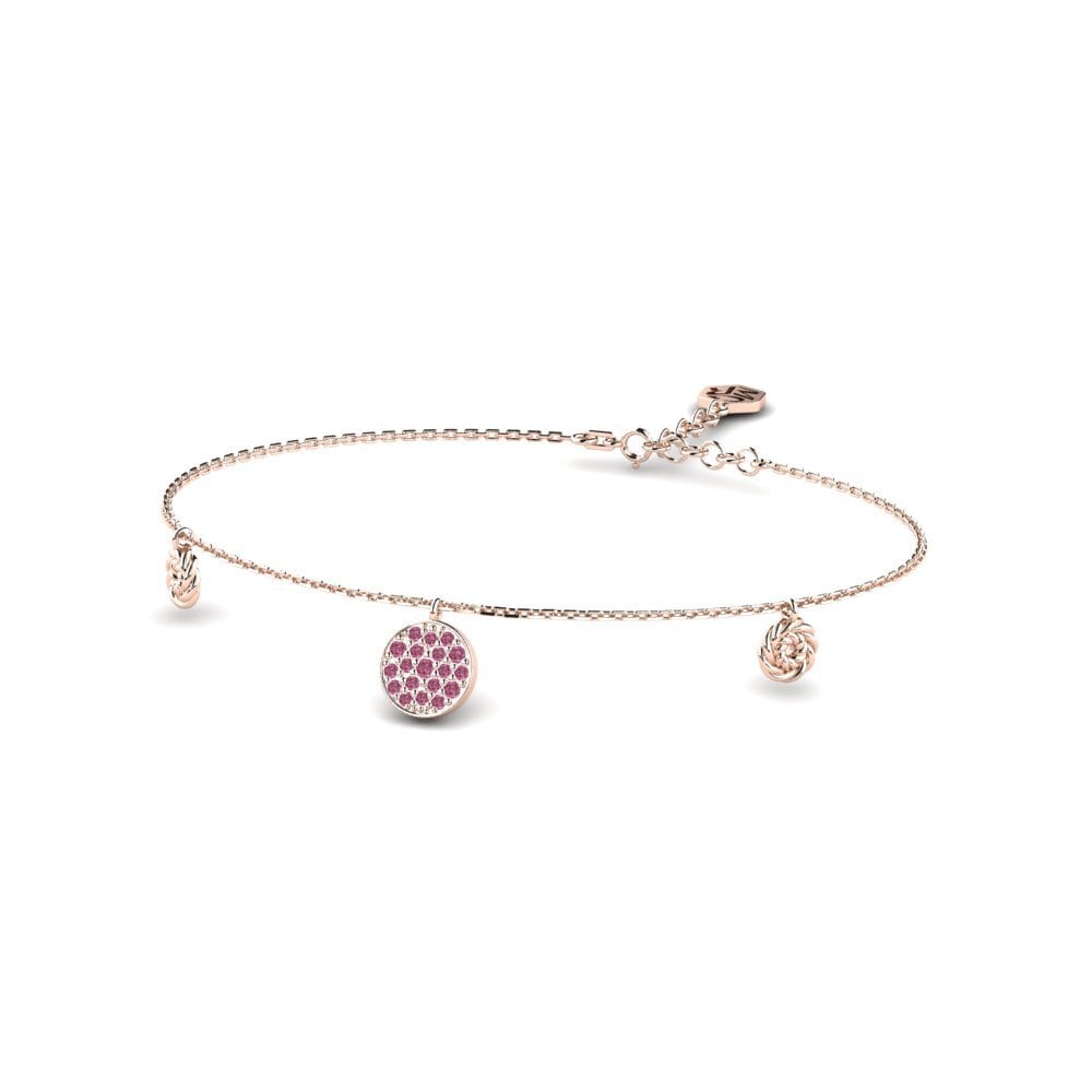 Or rose 14k Grenat de Rhodolite Bracelet pour femme Demonstrate