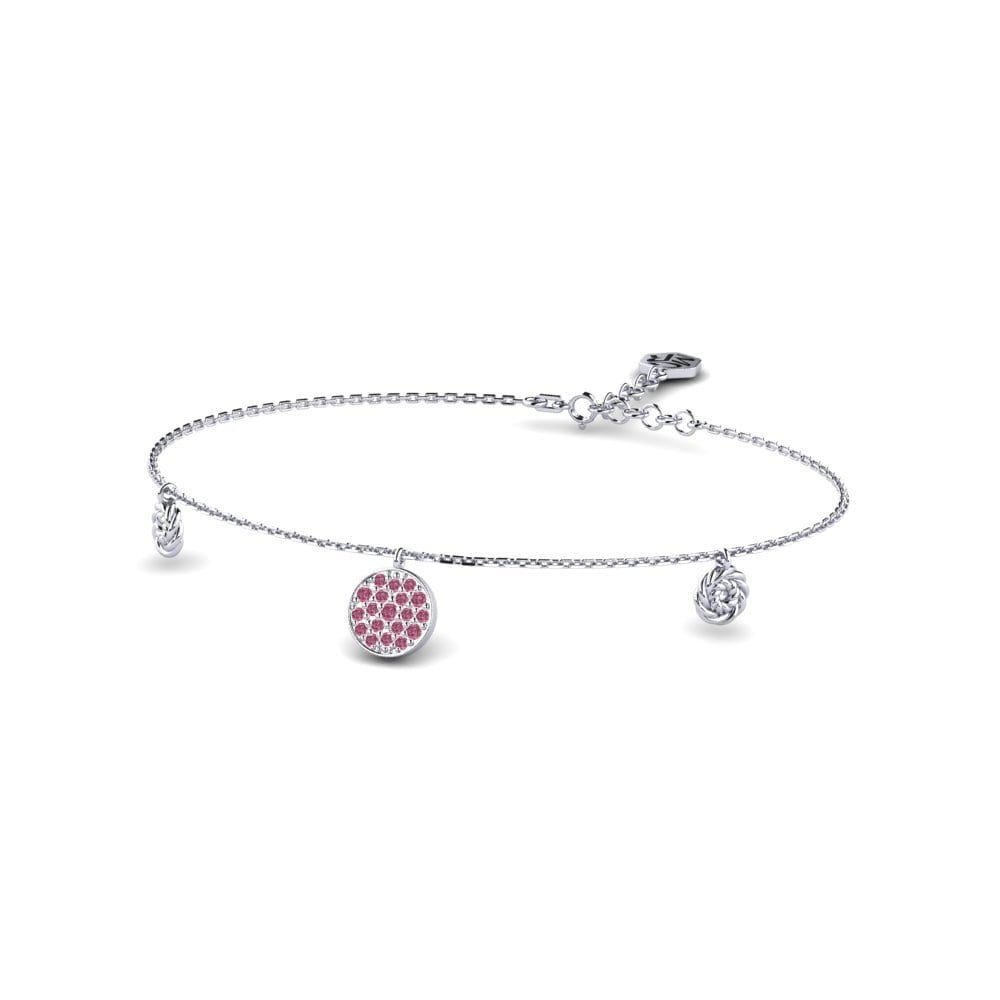 Palladium 950 Grenat de Rhodolite Bracelet pour femme Demonstrate