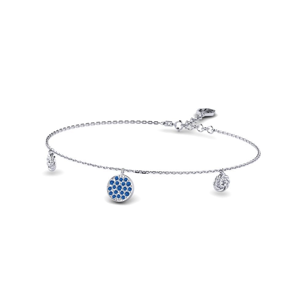 950 Palladium Dunkelblauer Zirkonia Damen armband Demonstrate