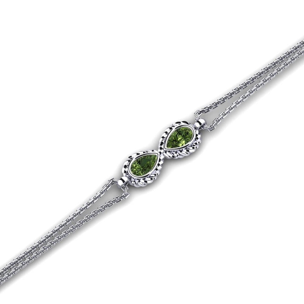 Pera Zafiro verde Pulsera Deniargnon