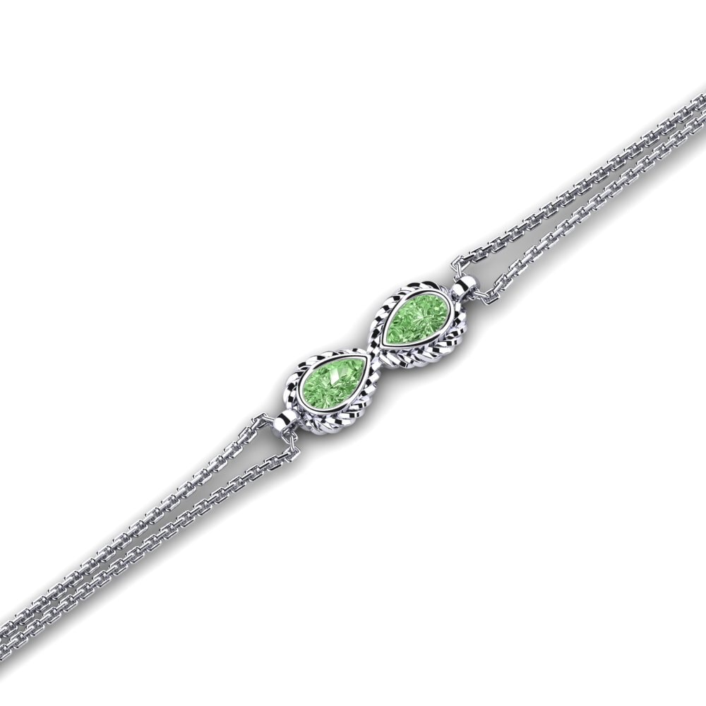 Pera Diamante verde Pulsera Deniargnon