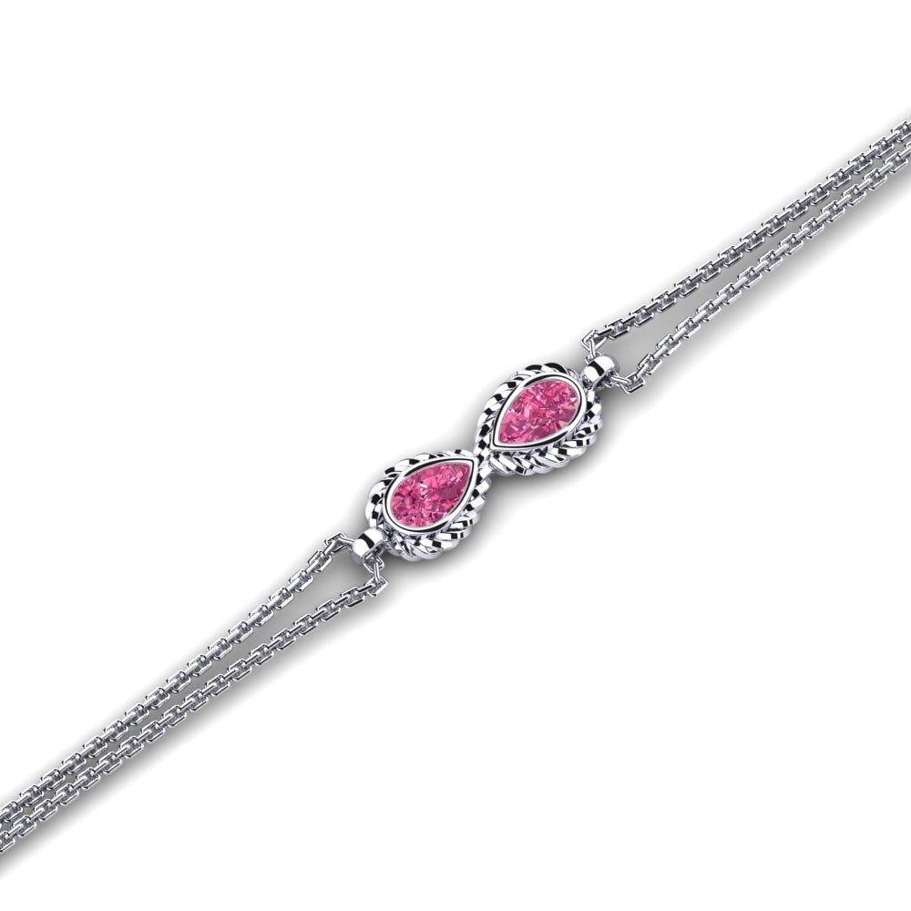 Paladio Turmalina rosa Pulsera de Mujer Deniargnon
