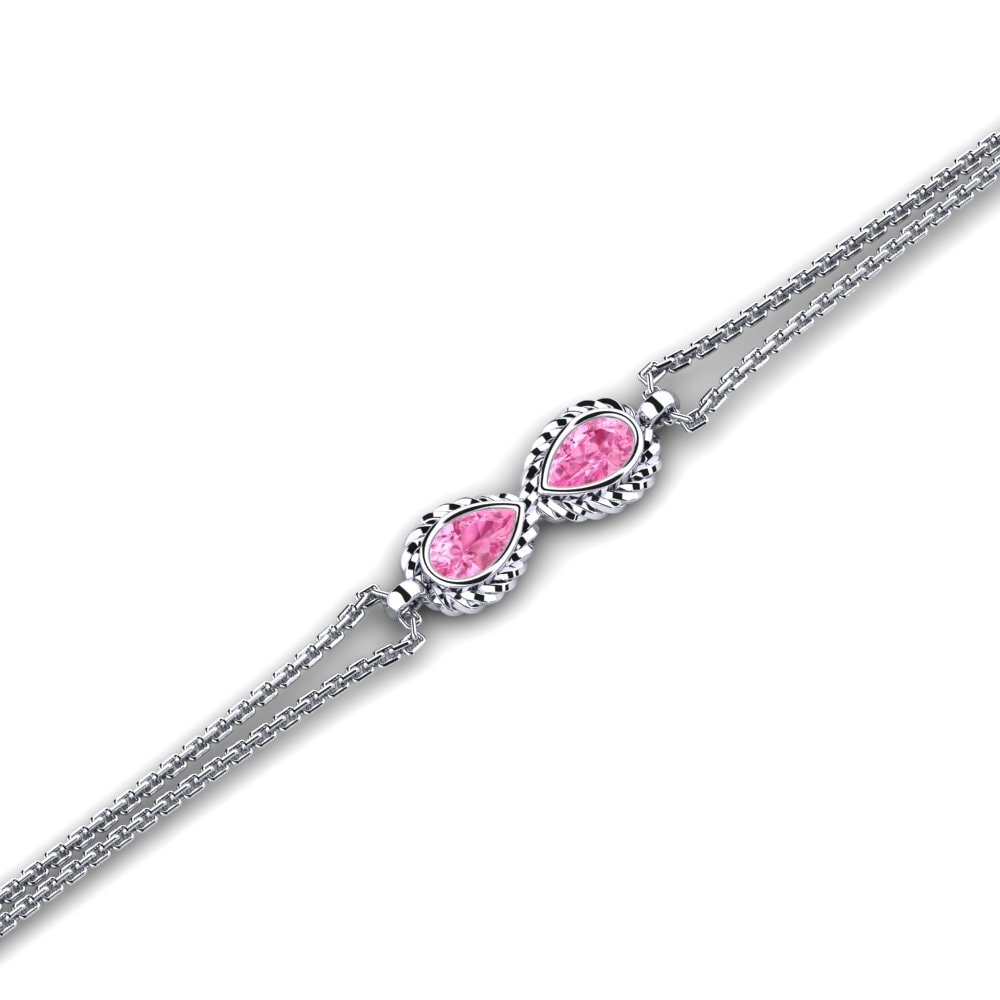 Pera Zafiro rosa Pulsera Deniargnon
