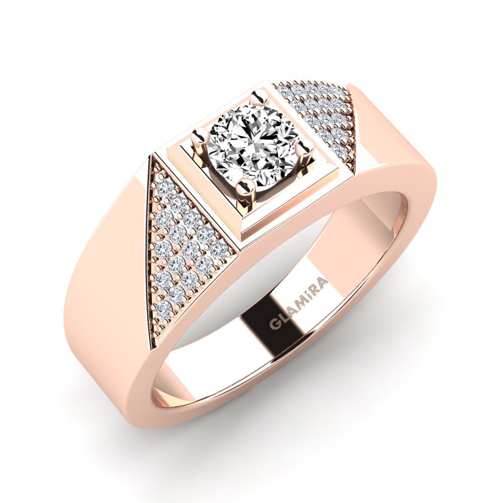 Oro Rosso 585 Moissanite Anello da uomo Denis