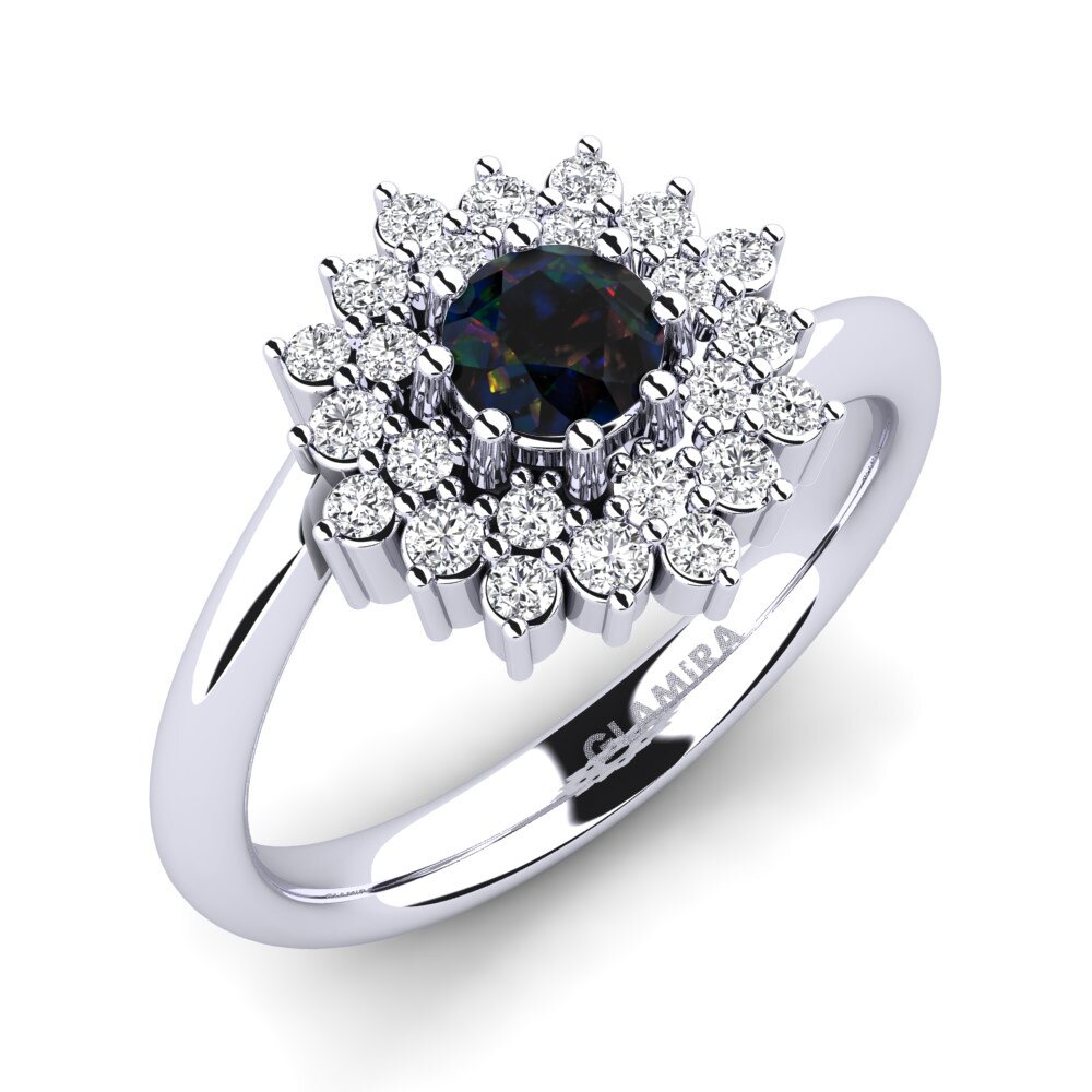 Black Opal Engagement Ring Denisa