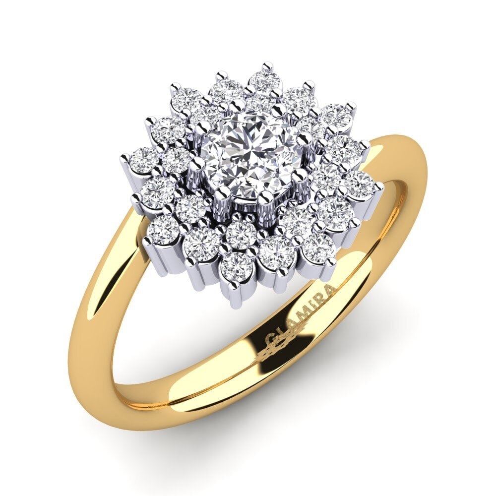 9ct Yellow & White Gold Engagement Ring Denisa