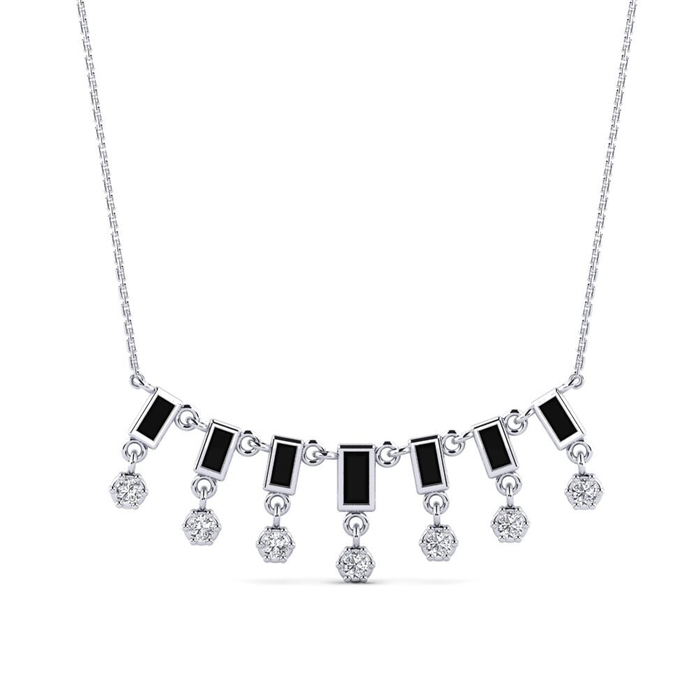 Baguette Black Sapphire Women's Necklace Denna