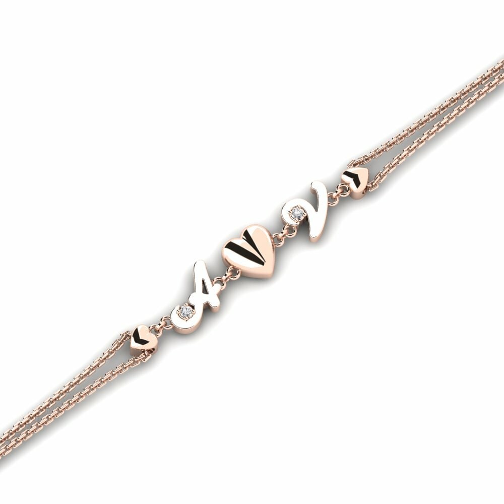 14ct Rose Gold White sapphire Women's Bracelet Denyse