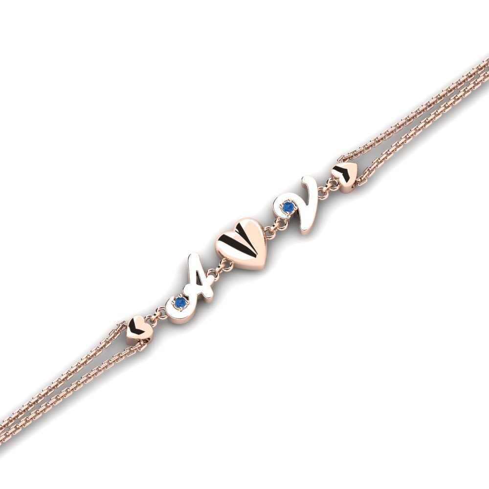 14ct Rose Gold Dark Blue Zirconia Women's Bracelet Denyse