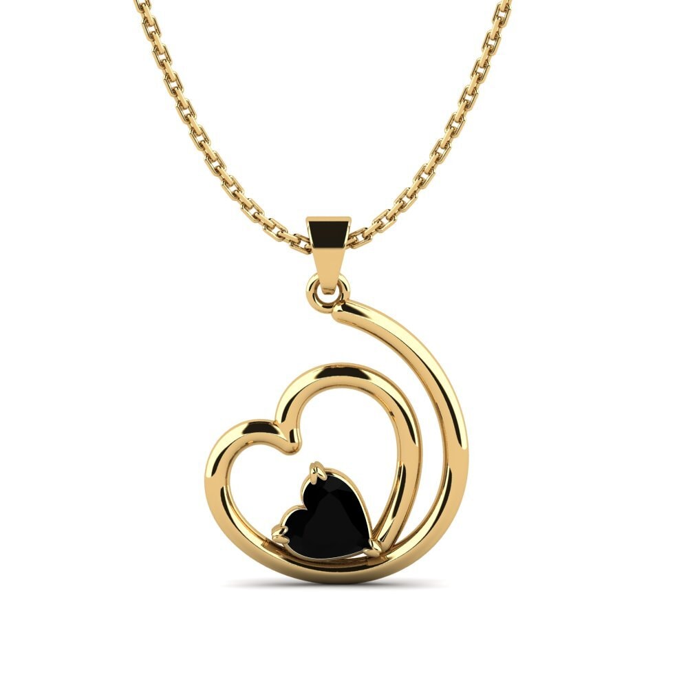 Heart Black Sapphire Women's Pendant Deolinda