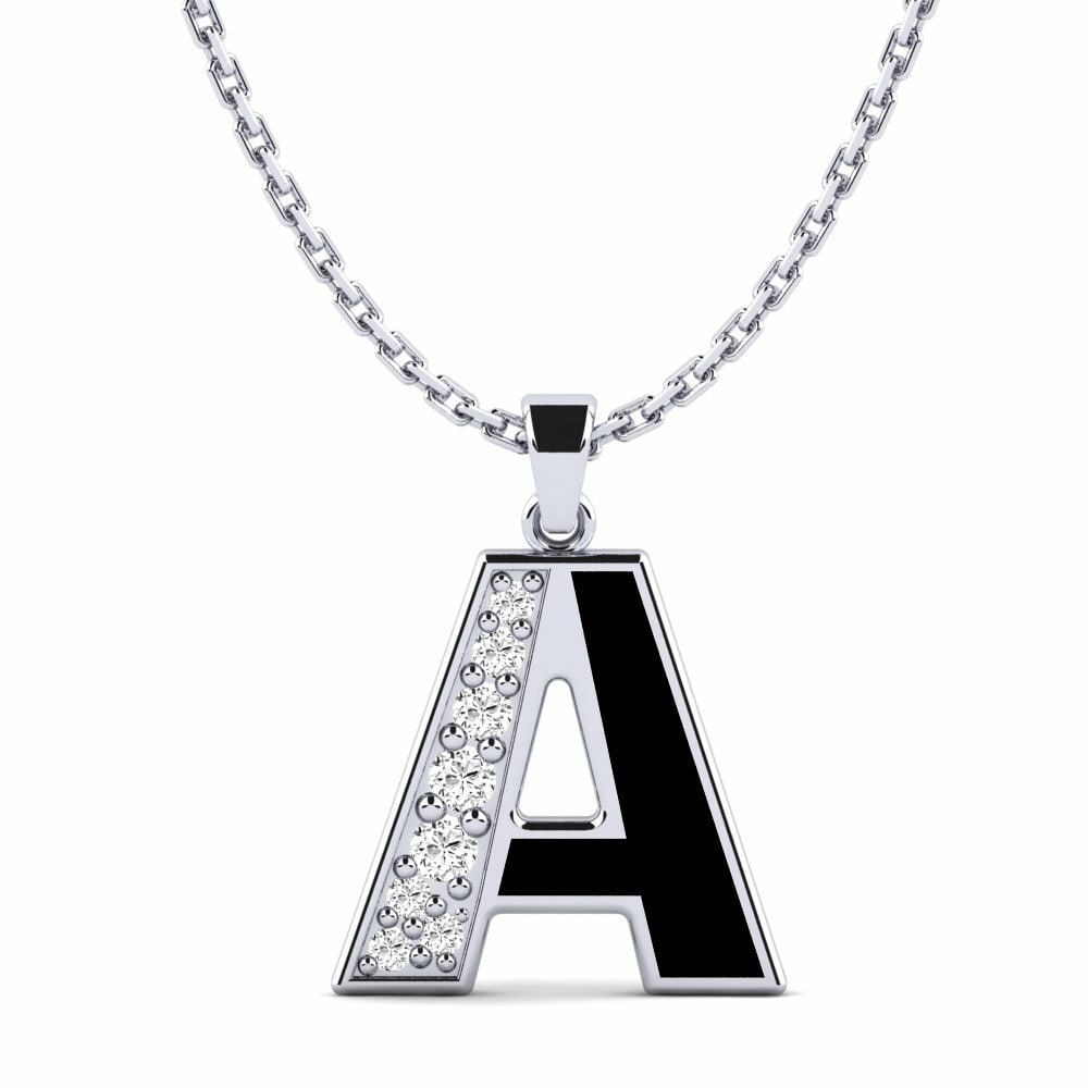 Palladium trắng Đá Moissanite Mặt dây chuyền nữ Deou - A