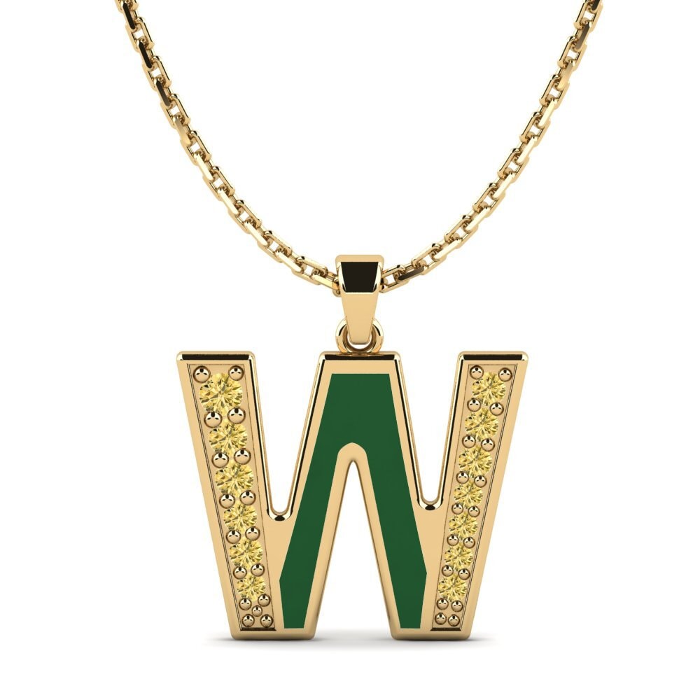 Gelber Diamant Damen anhänger Deou - W