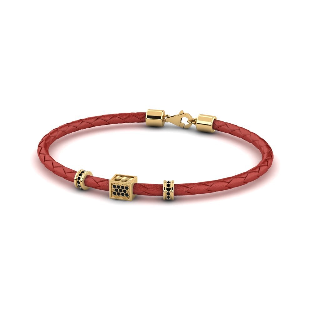 9ct Yellow Gold Black Onyx Men's Bracelet Derek