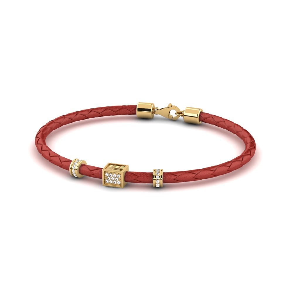 18ct Yellow Gold White sapphire Men's Bracelet Derek