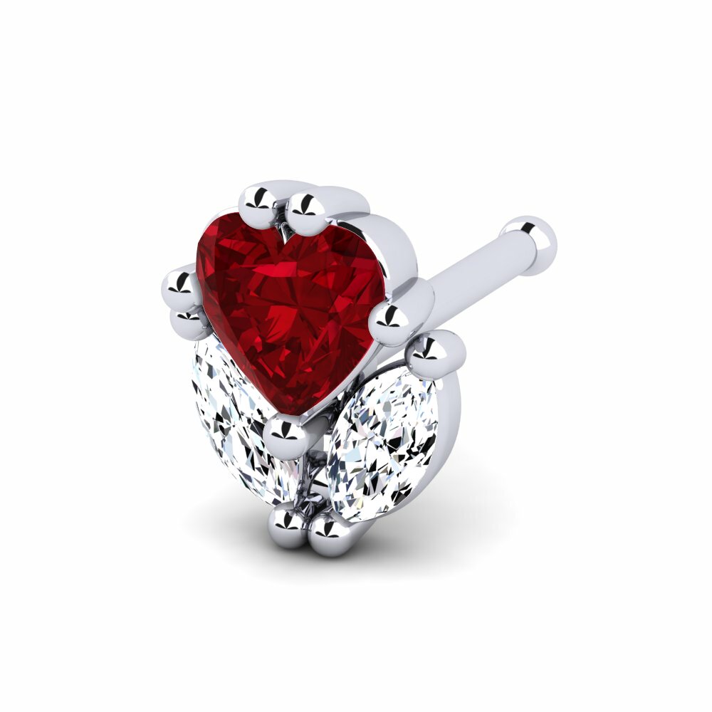 Red Zirconia Nose Pin Deriate