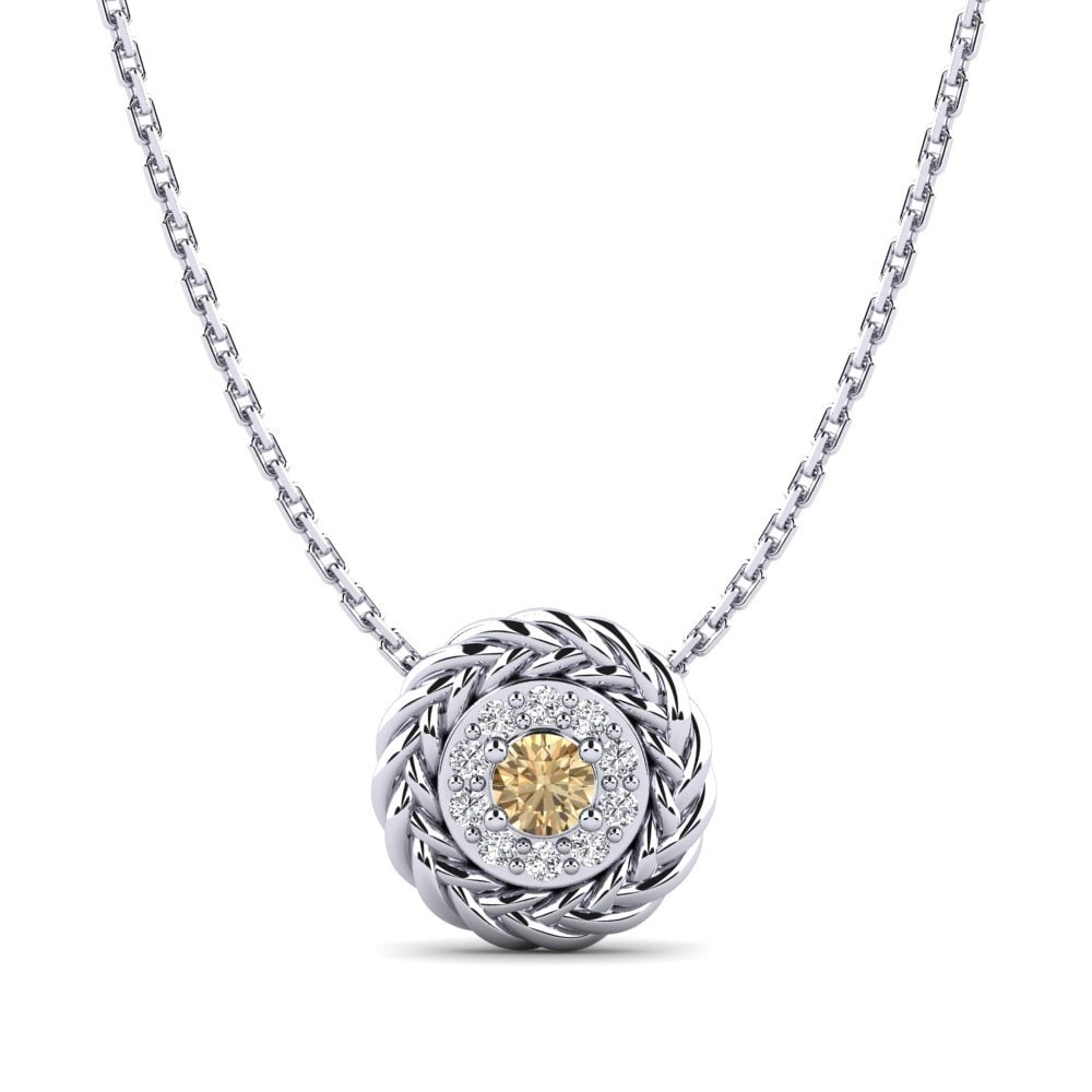 950 Platinum Brown Diamond Women's Pendant Desbunda
