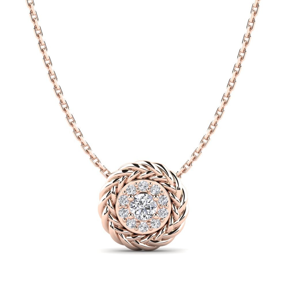 9ct Rose Gold Diamond Women's Pendant Desbunda