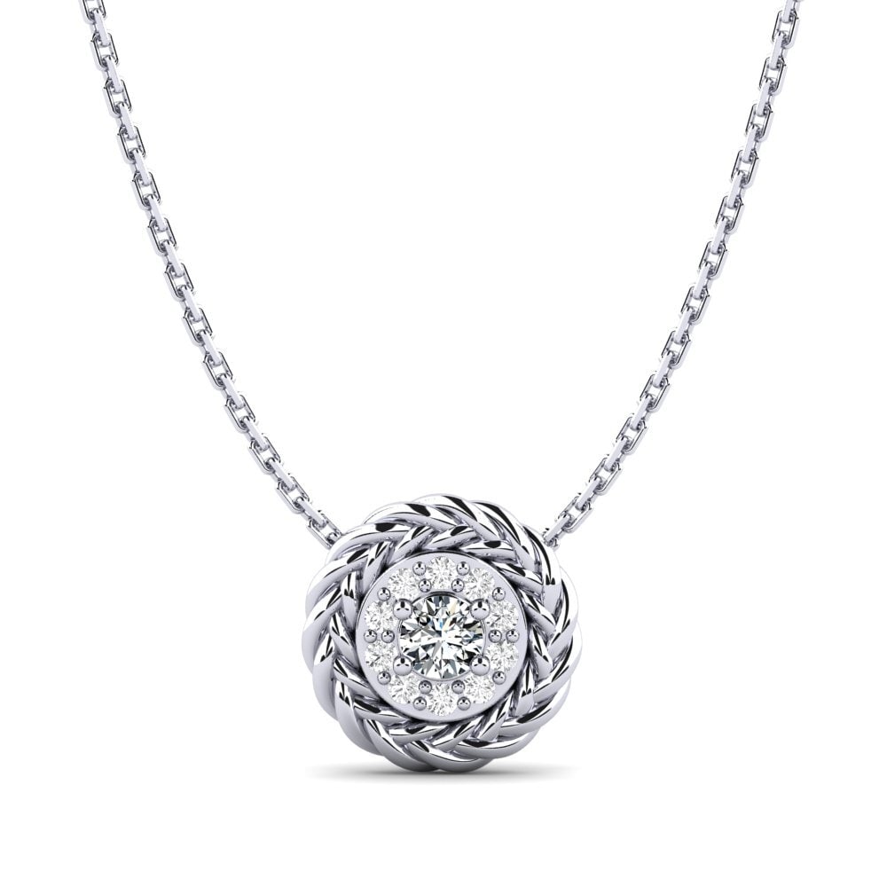 9ct White Gold Zirconia Women's Pendant Desbunda