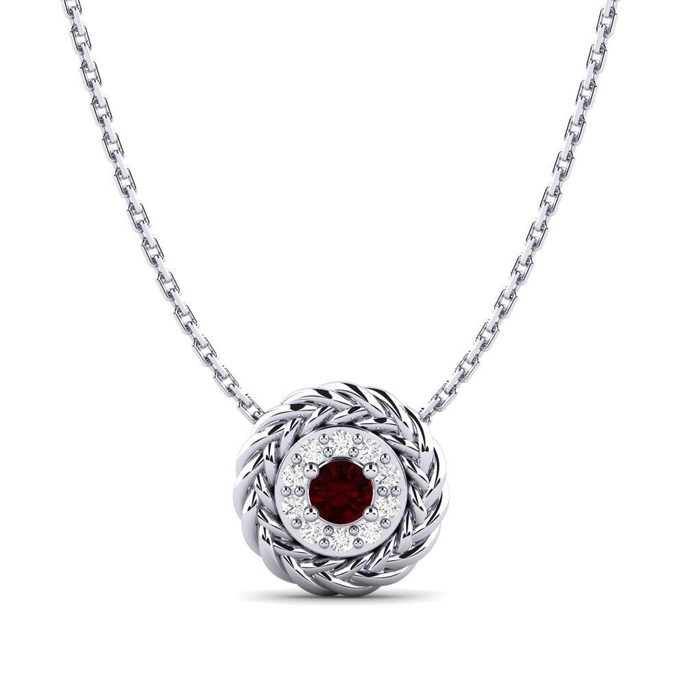 950 Platinum Garnet Women's Pendant Desbunda
