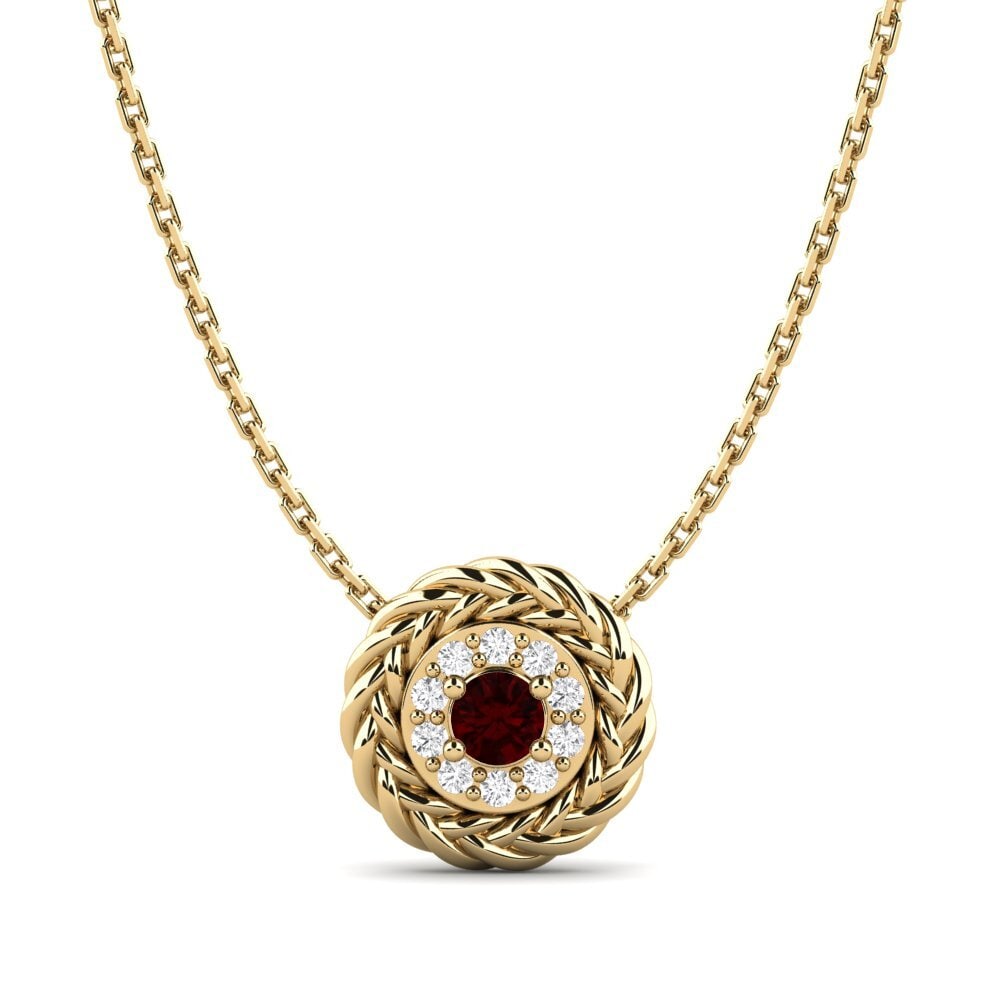 Ronde Grenat Pendentif pour femme Desbunda