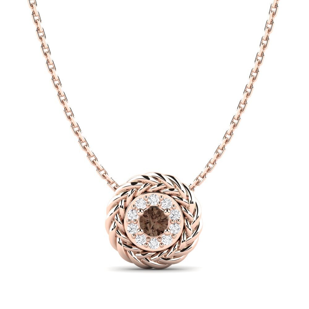 9ct Rose Gold Smoky Quartz Women's Pendant Desbunda