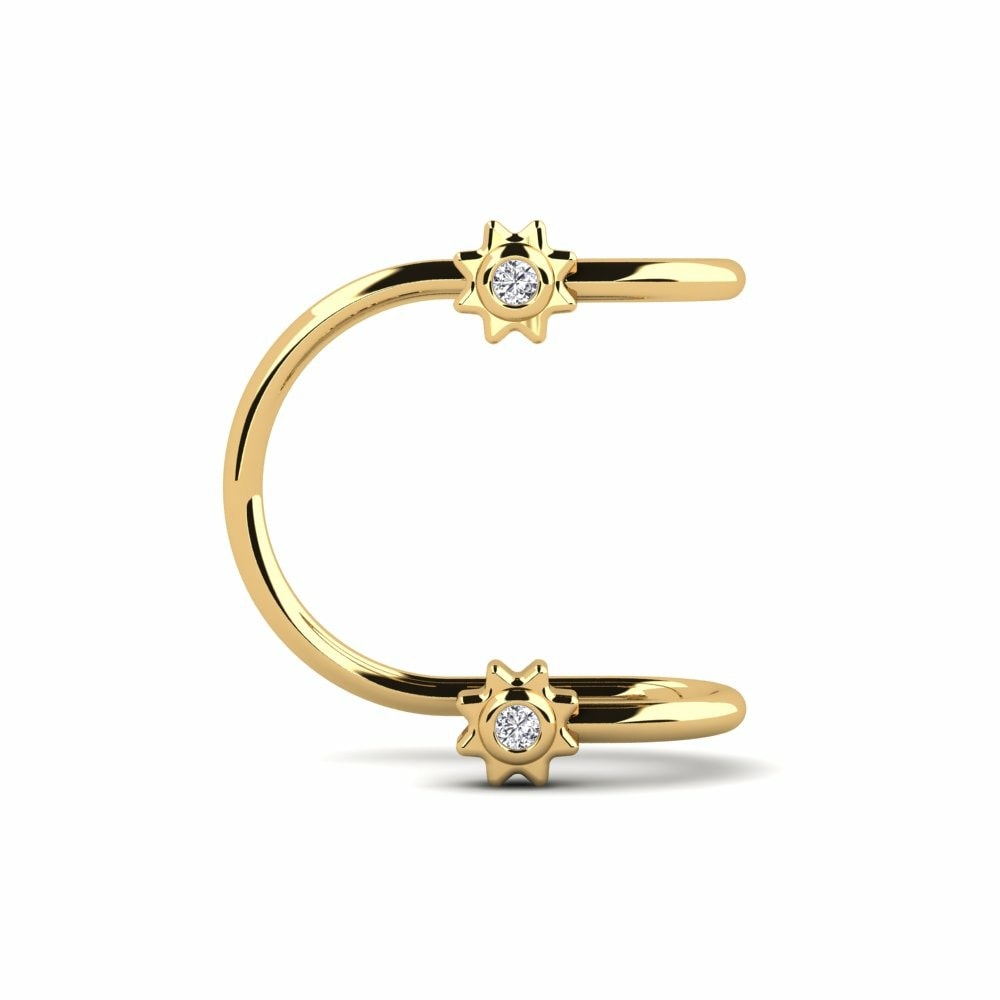 Brazalete de oreja Ear Cuffs Pendientes Despain Oro Amarillo 375 Diamante